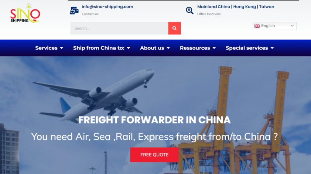 Sino Shipping - Os 10 principais agentes de frete aéreo da China