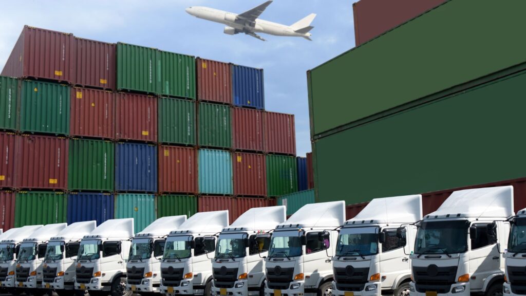 中国から米国への航空貨物輸送とトラック輸送の組み合わせ